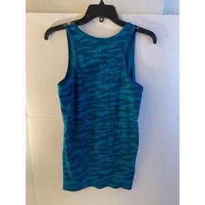 UA under armour heat gear fitted tank top blue large